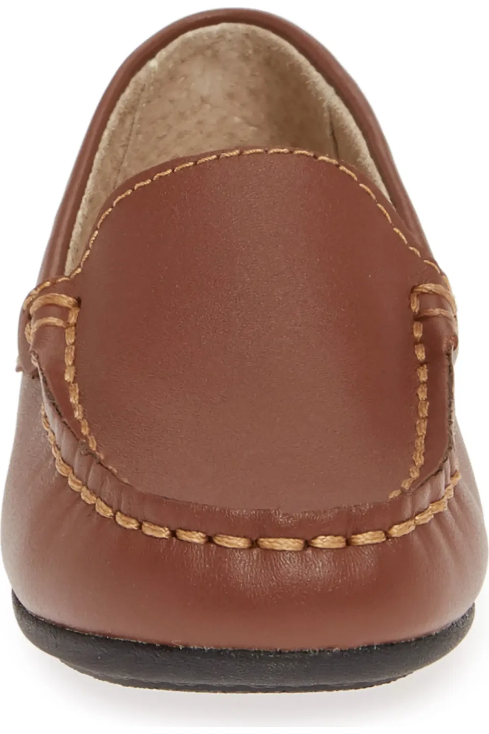 Детские туфли лоферы на плоской подошве Brooklyn Footmates, Cognac — фото 4