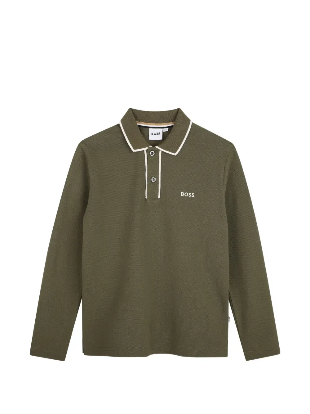 Рубашка поло с длинными рукавами Boss Kidswear, зеленый