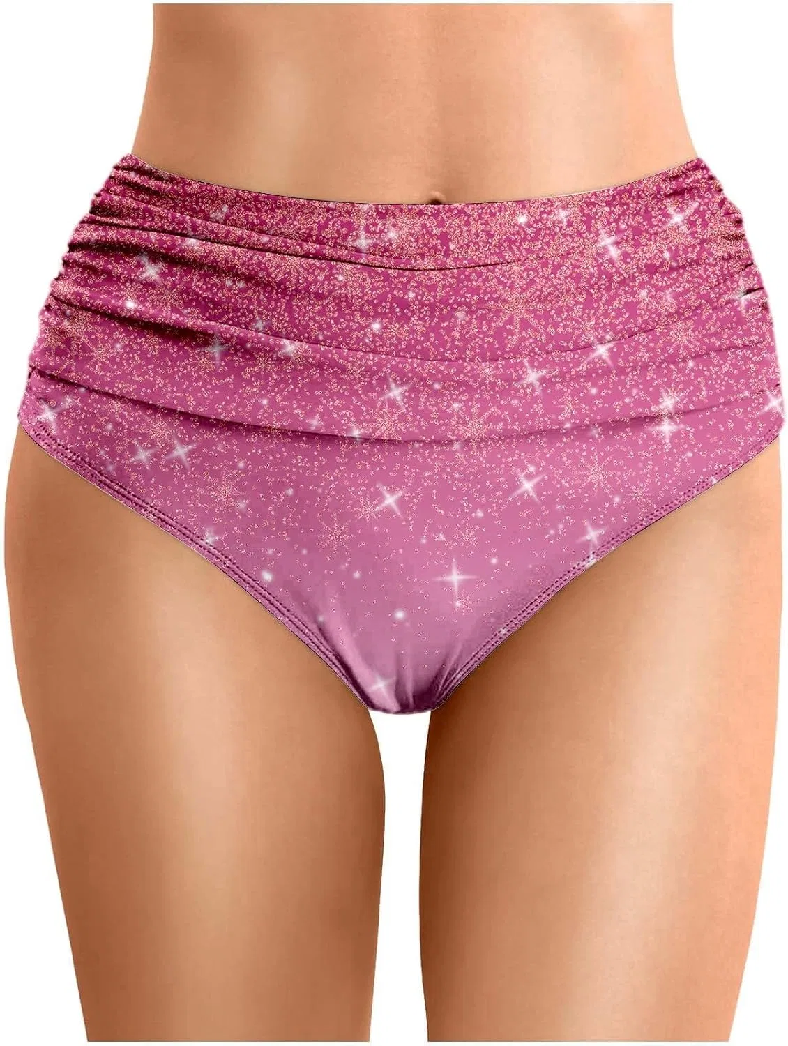 Женские бикини-шорты с рушей Generic, Hot Pink