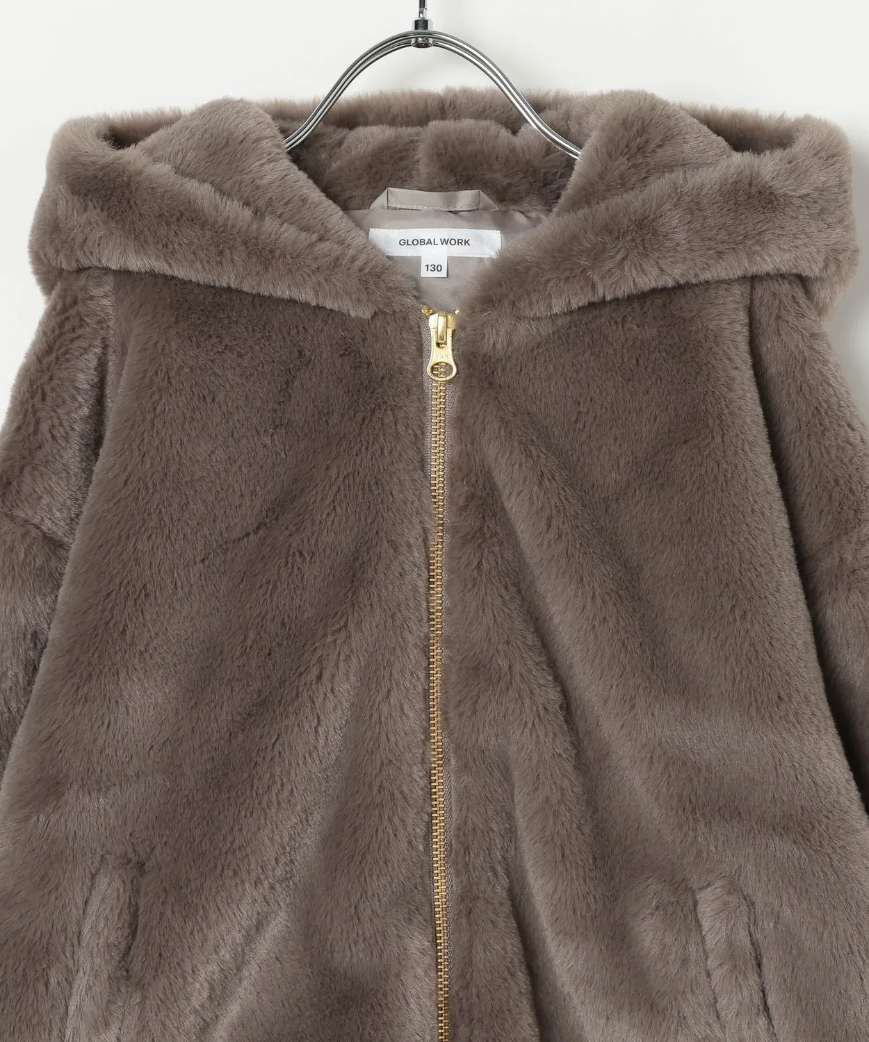 Детский утепленный блузон с капюшоном из флиса GLOBAL WORK, Light Grey — фото 4