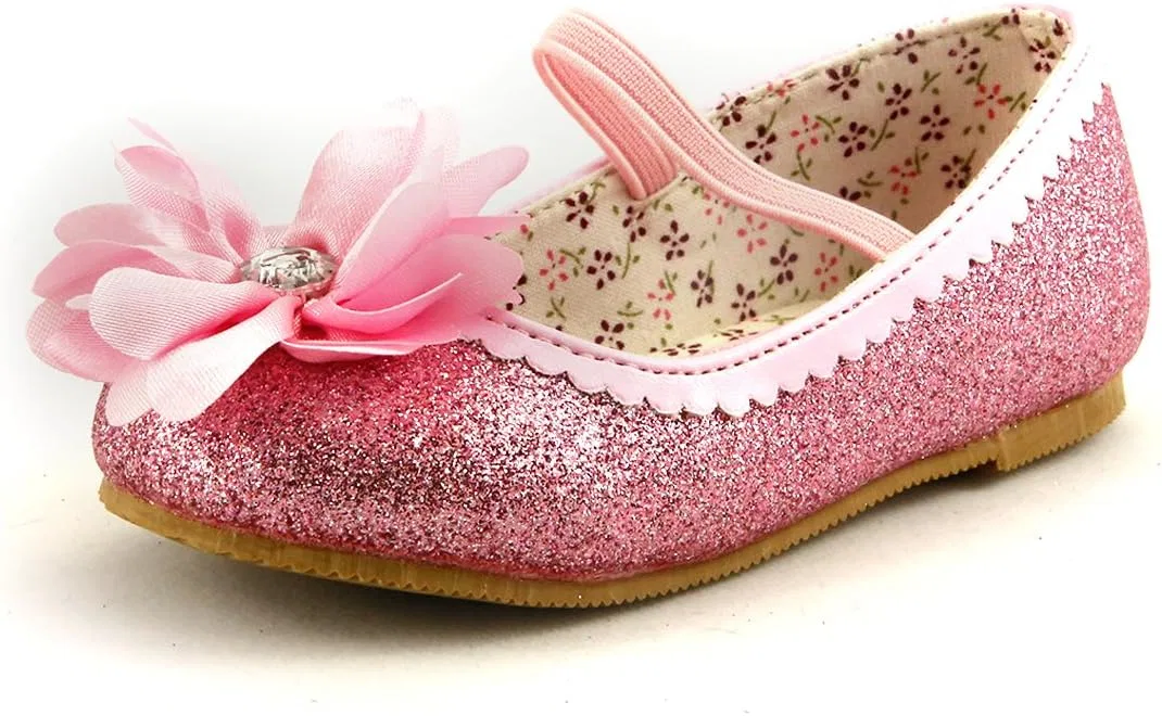 Детские туфли-балетки для девочек с блестками Beautiful Daisy Flower dollmaker, Pink