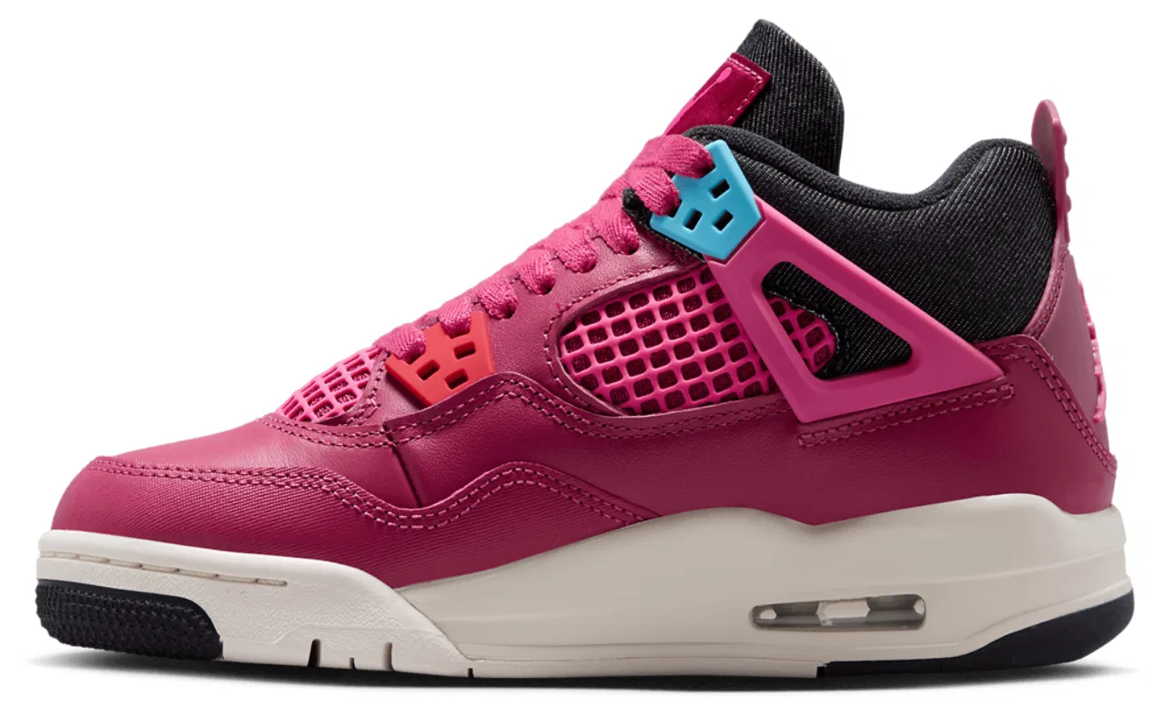 Детские кроссовки для девочек Retro 4 Jordan, цвет Black/White/Pink — фото 2