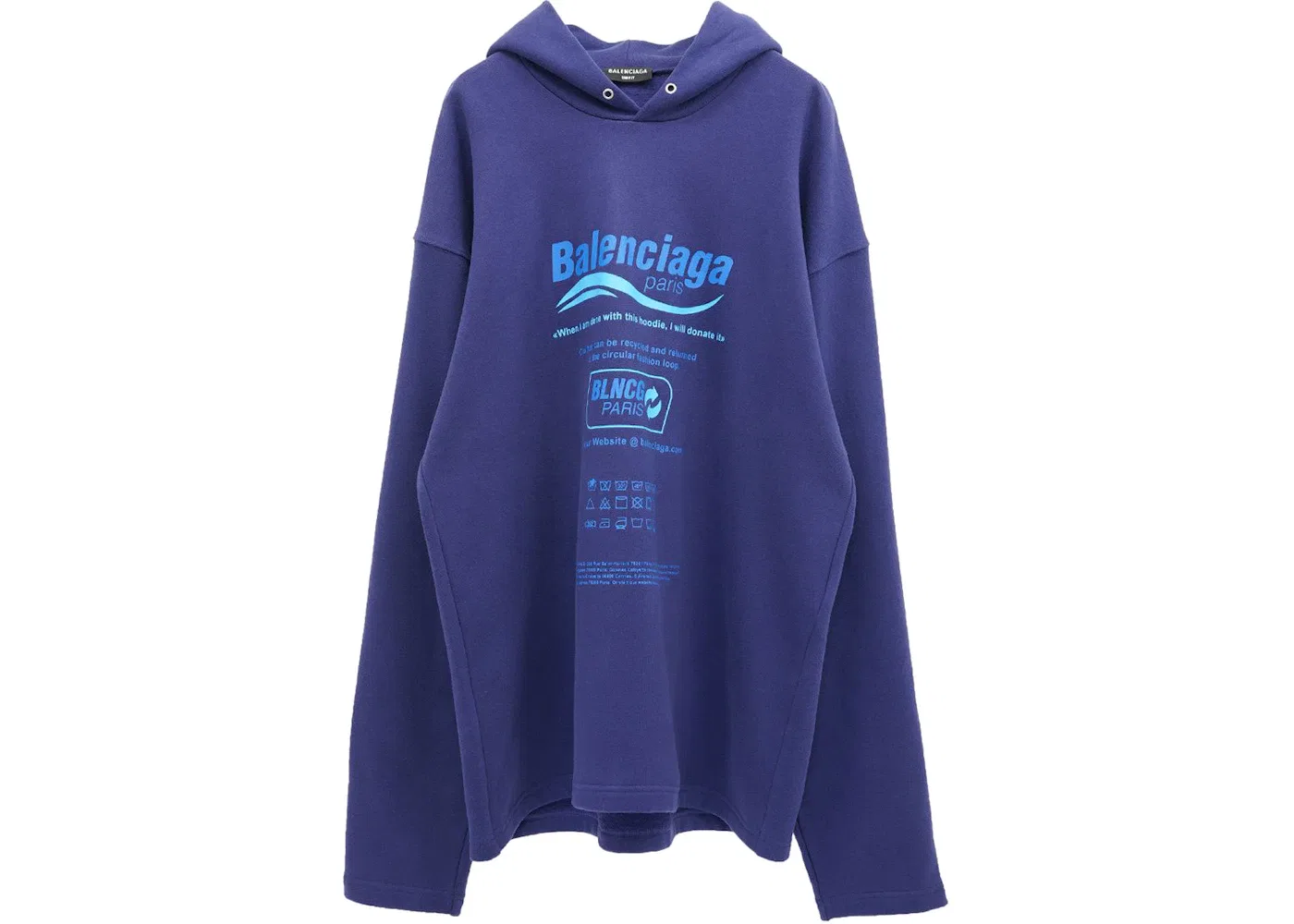 Мужской худи с длинным рукавом Balenciaga, Blue