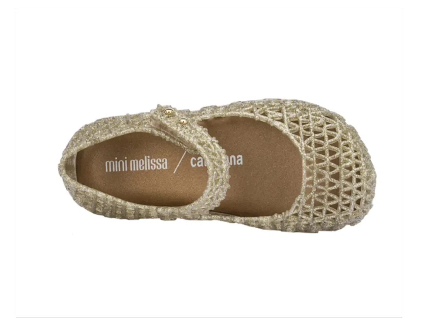 Босоножки Mary Jane из пластика, Campana Papel, Mini Melissa, золотистый металлик — фото 3