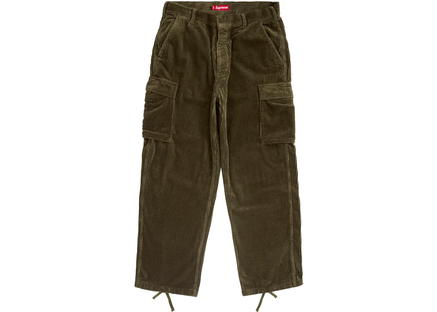 Мужские брюки-карго из вельветина Supreme Wide Wale Corduroy Cargo Pant (FW24), Olive