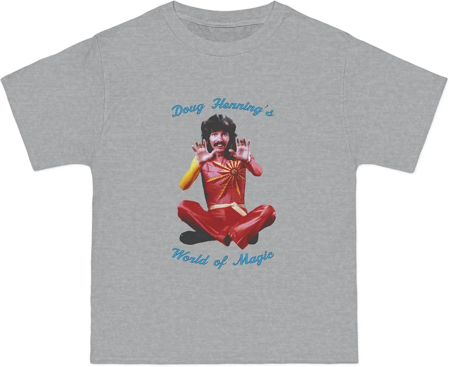 Мужская футболка с принтом Doug Henning Hanes 5180, Light Steel