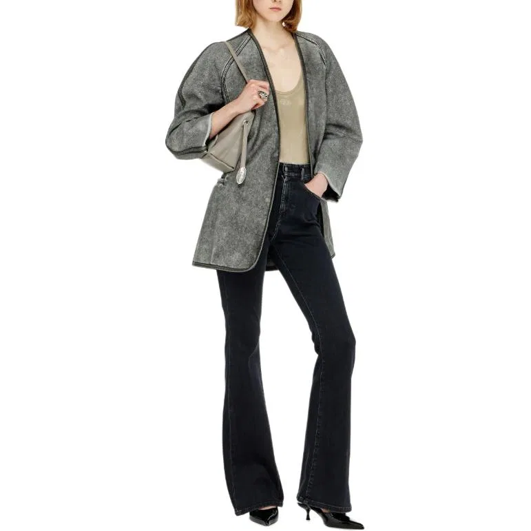 Женская куртка с V-образным вырезом Gray V Neck, DIESEL, Gray — фото 3