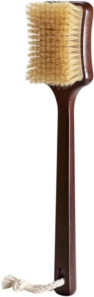 Щетка для тела с ручкой из эбенового дерева, щетина кабана, 36x8 см, Brown A Generic