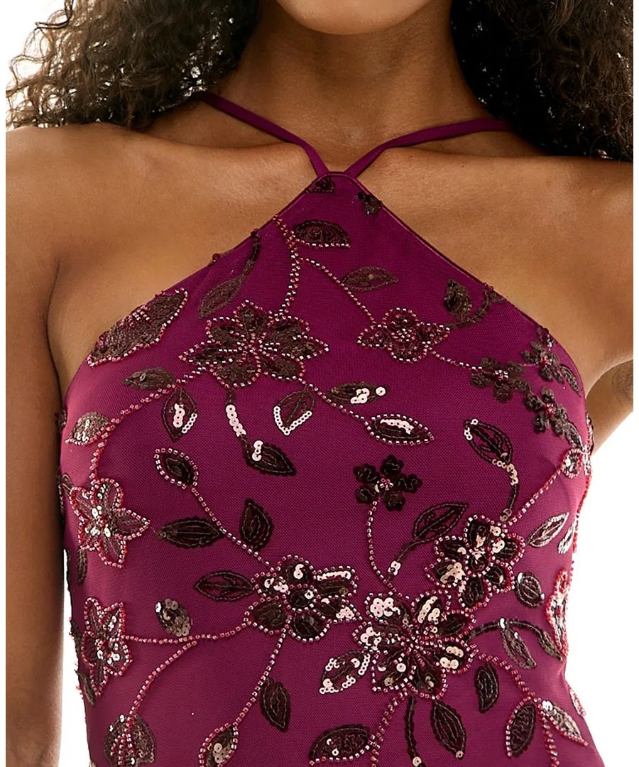 Платье без рукавов с пайетками, бренд SENI & CADE, Merlot — фото 4