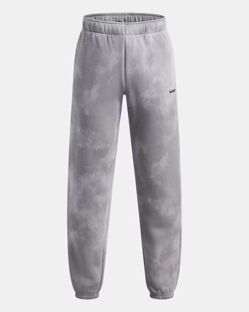 Детские штаны на флисе с начесом, внутренний шов 63,5 см, UA Icon UnderArmour, Mod Gray/Black — фото 4