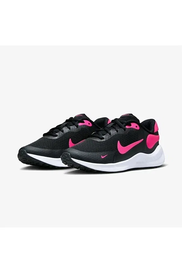 Детские кроссовки для девочек с полосками Revolution 7 Nike, Black-Pink-White