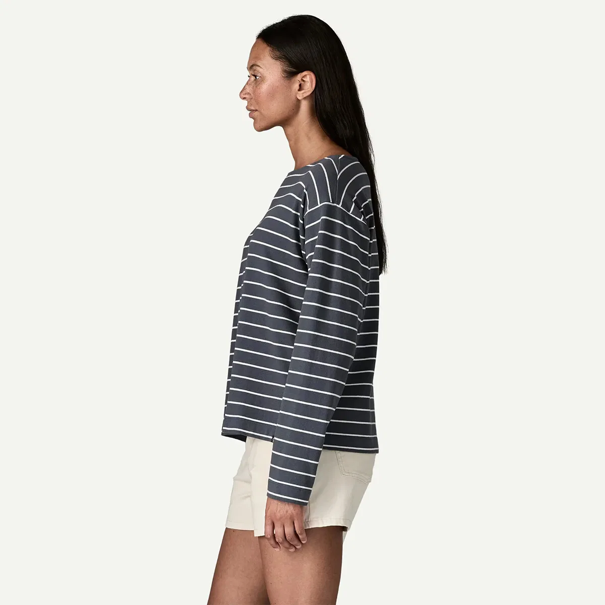 Женский лонгслив с принтом Mariner Top Patagonia, Boat Stripe/Smolder Blue — фото 2