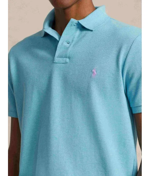 Мужская поло Slim Fit Polo Ralph Lauren, Turchese — фото 4