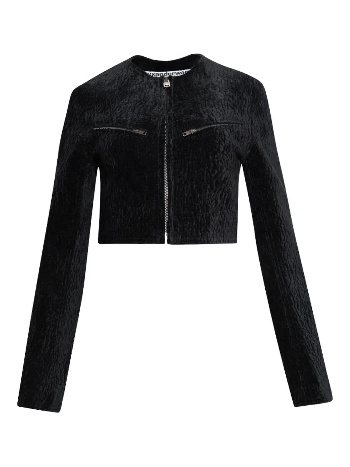 Куртка с эффектом бархата с коротким кроем Alexander Wang, черный