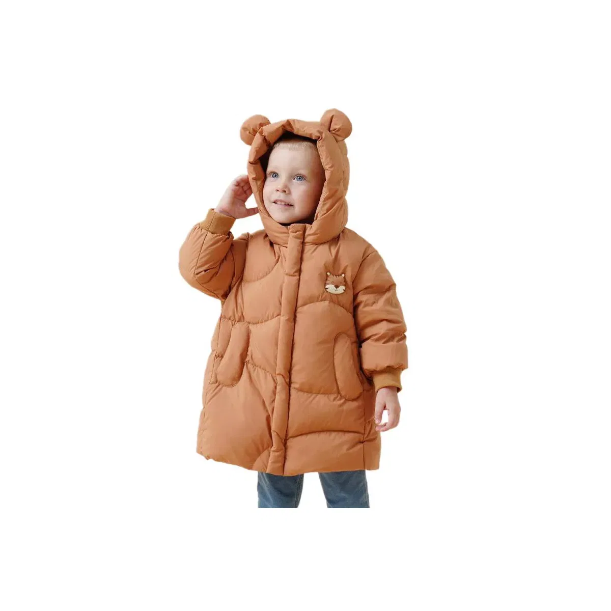Детская куртка с наполнителем из утиного пуха Laimi Bloom, Brown Tiger — фото 4