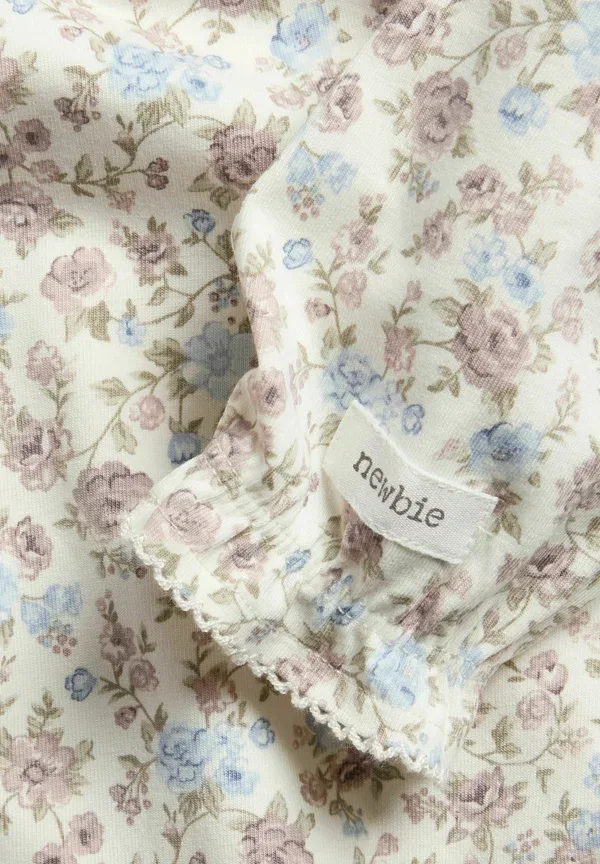 Боди с цветочным принтом Floral bodysuit with frill Newbie, off-white, белый — фото 3