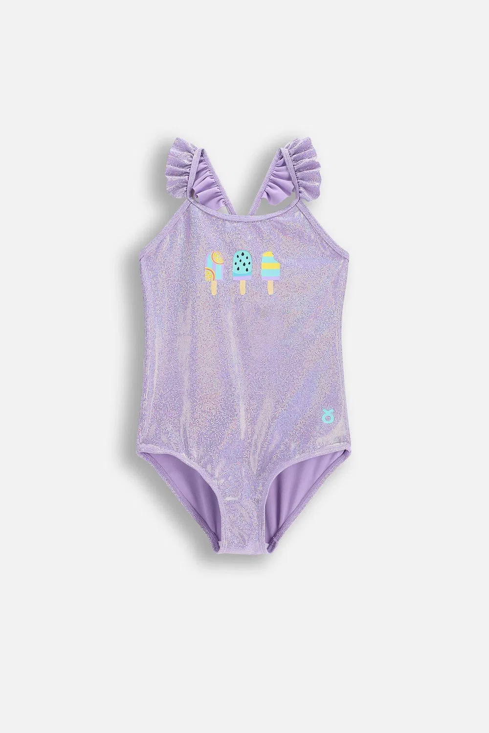 Детский купальник слитный с принтом Lemon Explore, Violet