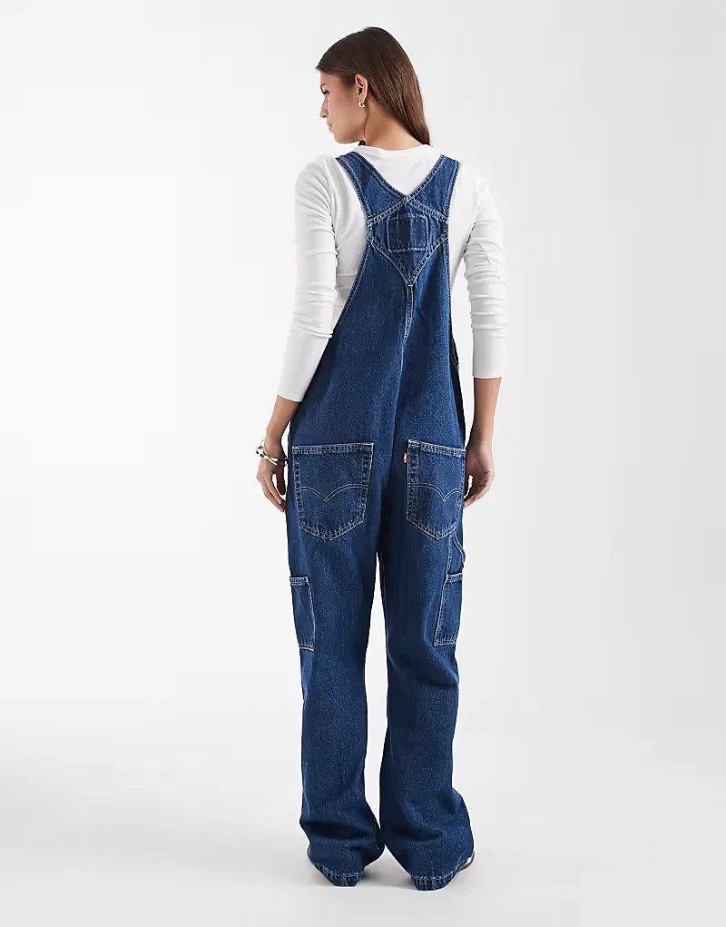Свободный джинсовый комбинезон Levi's Workwear, средне-синий — фото 4