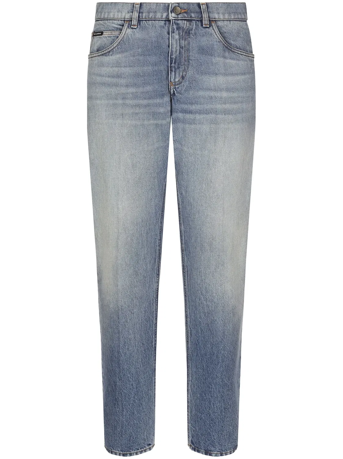 Джинсы с прямыми штанинами эффектом Stonewashed Dolce & Gabbana, синий