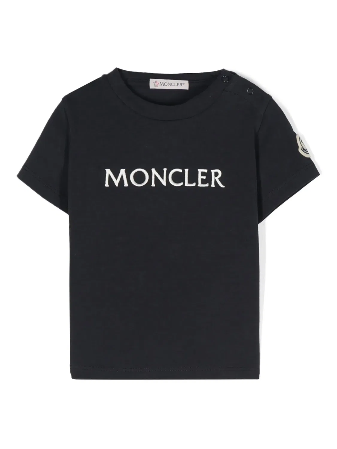 Футболка с вышитым логотипом Moncler, синий