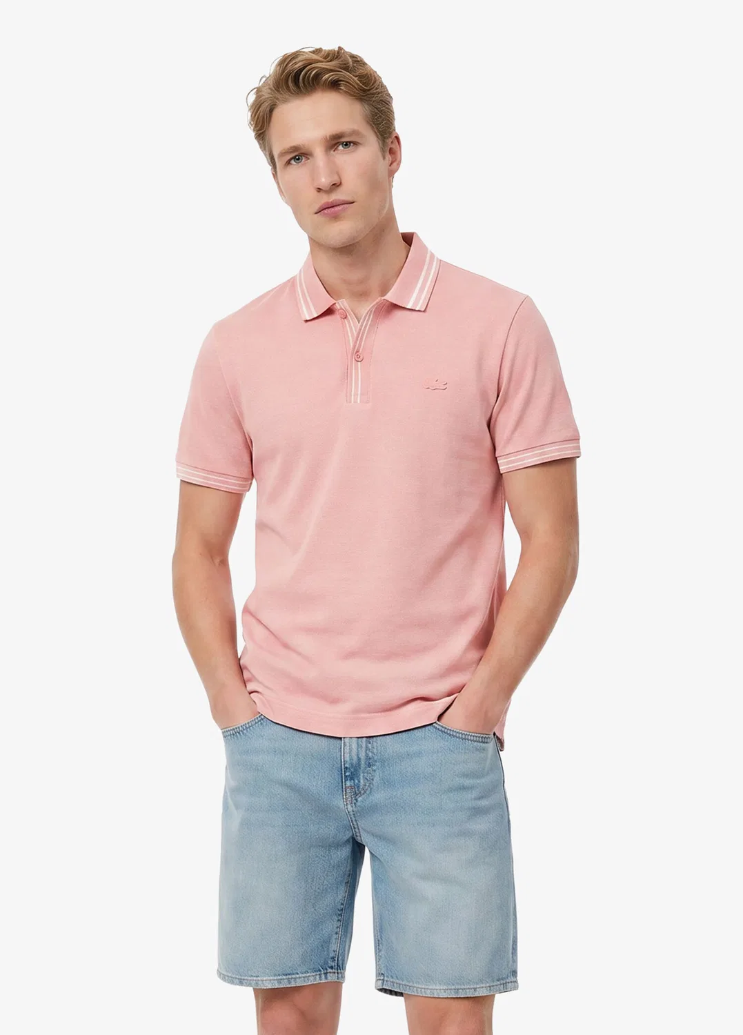 Поло Lacoste Regular Fit, розовый — фото 2