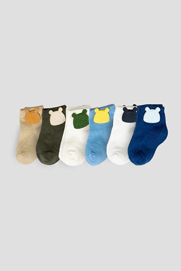 Детские носки для девочек хлопковые 6 пар Defne Baby, Mixed — фото 2