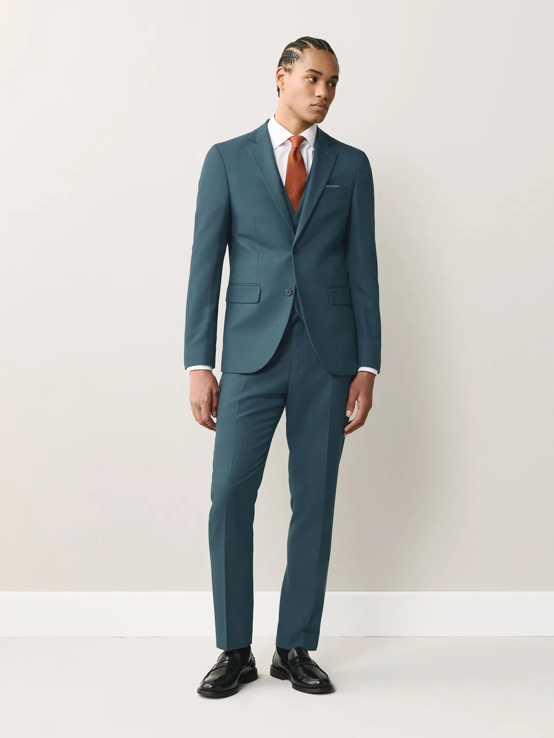 Пиджак Slim Fit текстурированный Next, Teal Blue — фото 2