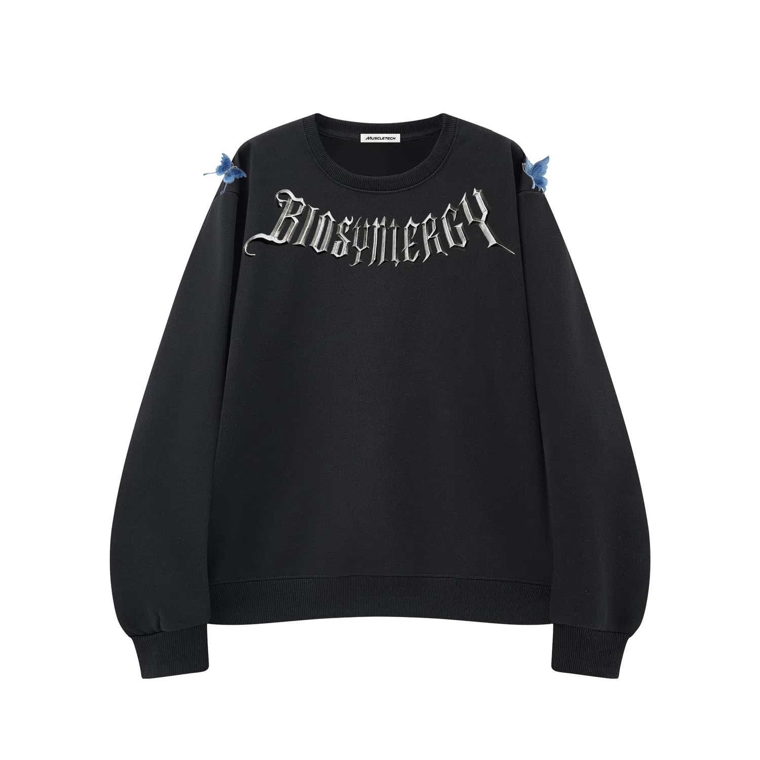 Детский свитшот унисекс с круглым вырезом Navy Blue-Embroidery MUSCLETECH — фото 3