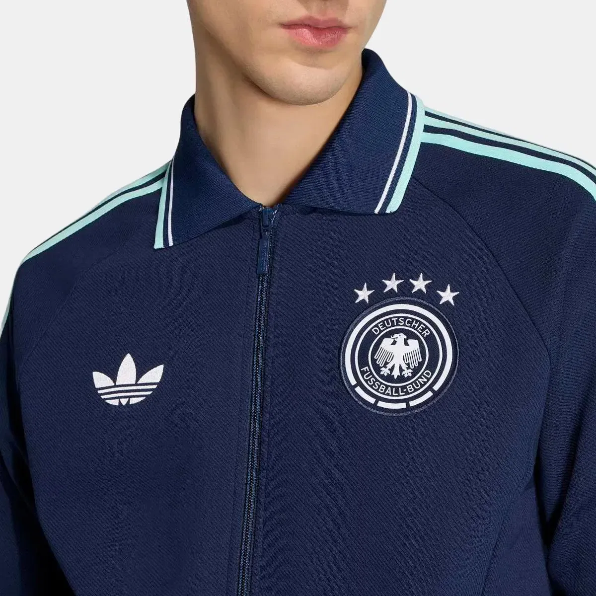 Мужская куртка-антем с принтом Германия 2026 Anthem Jacket adidas, Azul Marino — фото 4