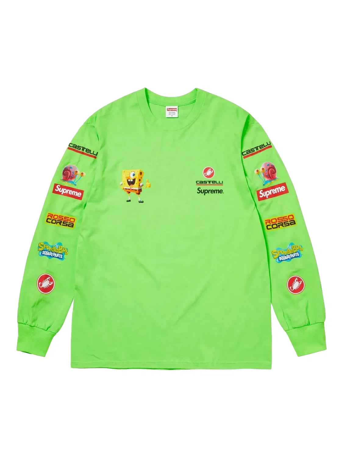 Футболка с длинным рукавом SpongeBob x Castelli Racing Supreme, зеленый — фото 2