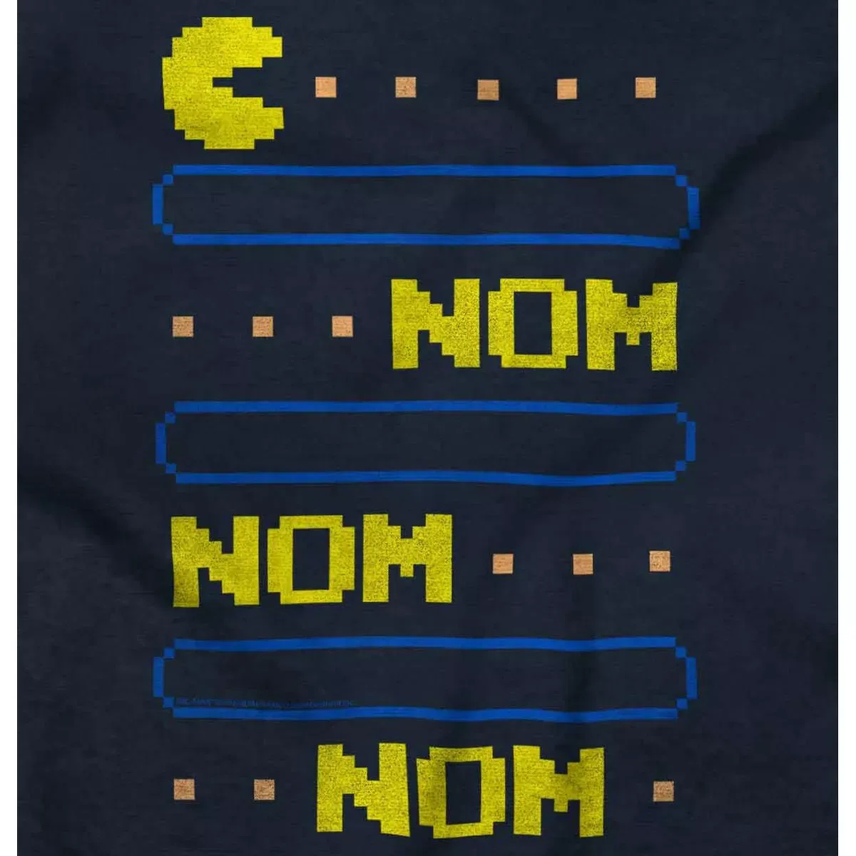 Детское боди с коротким рукавом с принтом PACMAN Nom Nom Hungry Foodie Gamer Brisco Brands, Navy — фото 2