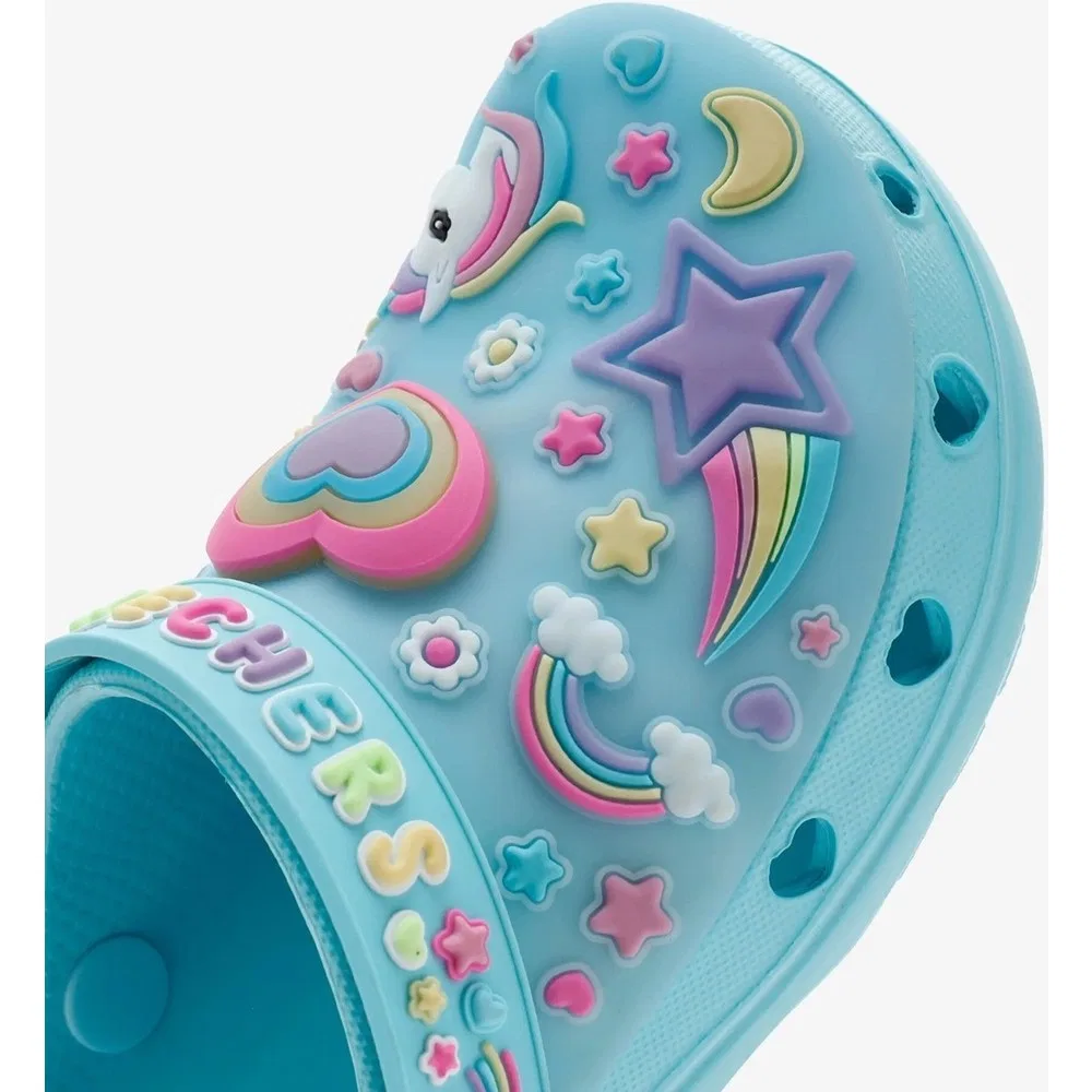 Детские спортивные сандалии-шлепанцы со светодиодной подсветкой Heart Charmer Girly Land Skechers, Blue — фото 4