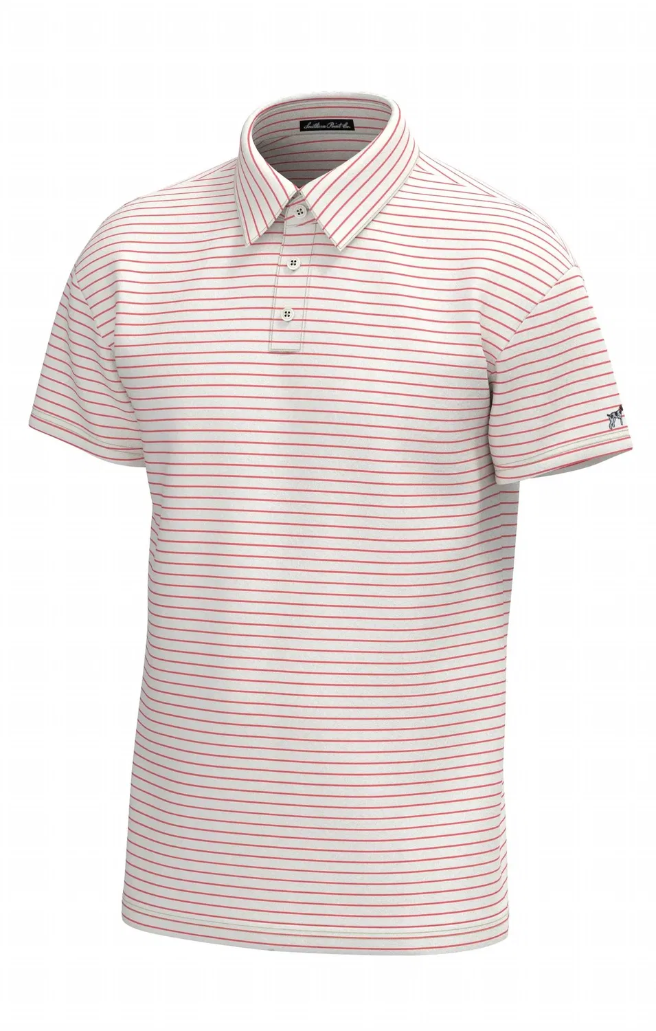 Детское поло для мальчиков с коротким рукавом Horizon Stripe Southern Point Co., White/Coral