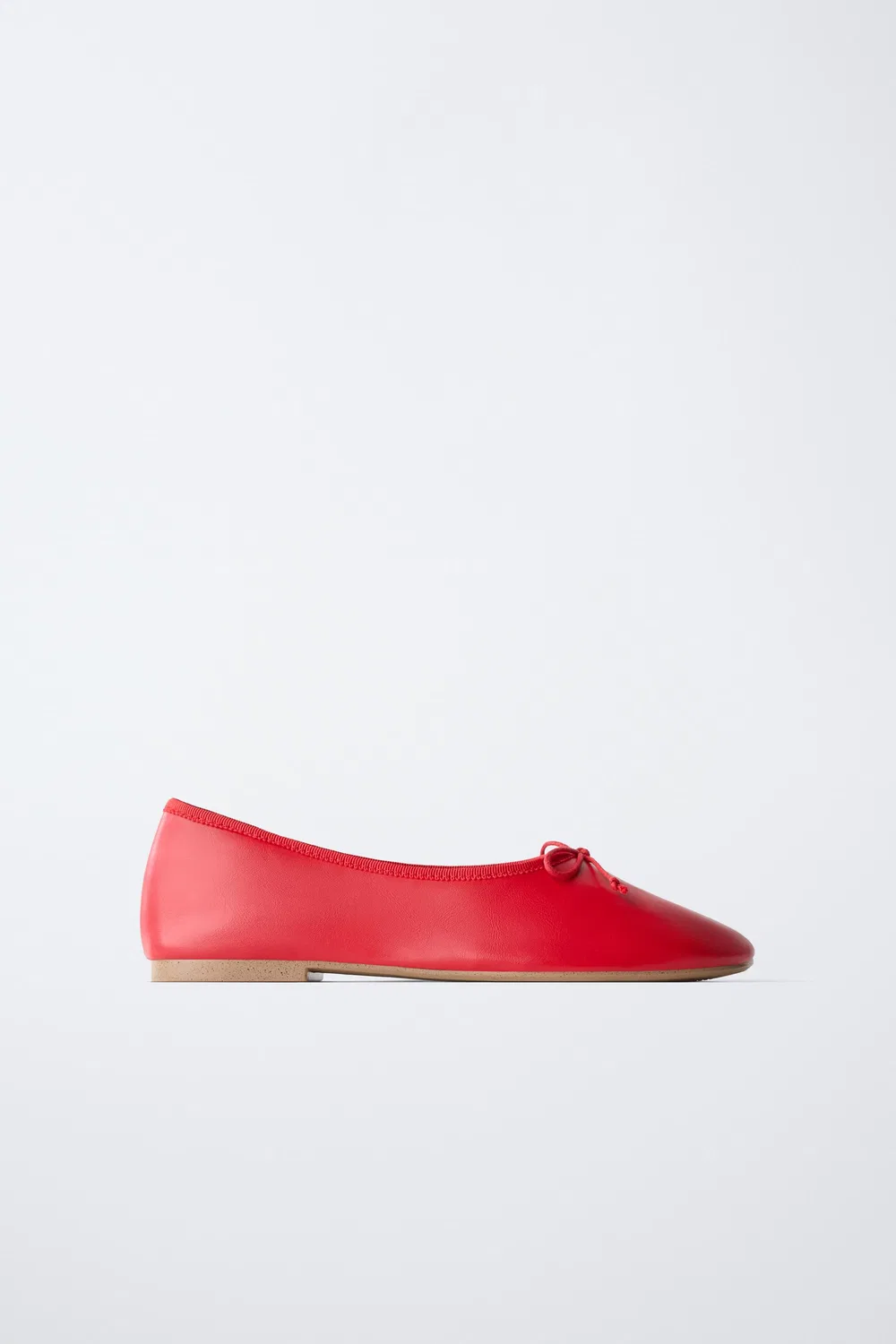 Туфли-балетки с бантом ZARA, Red