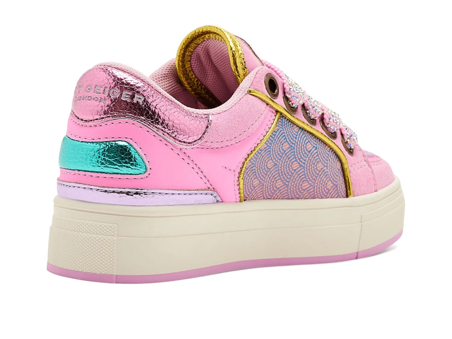 Кроссовки Mini Southbank Tag (для маленьких и больших детей) Kurt Geiger London Kids, Pink/Neon — фото 4