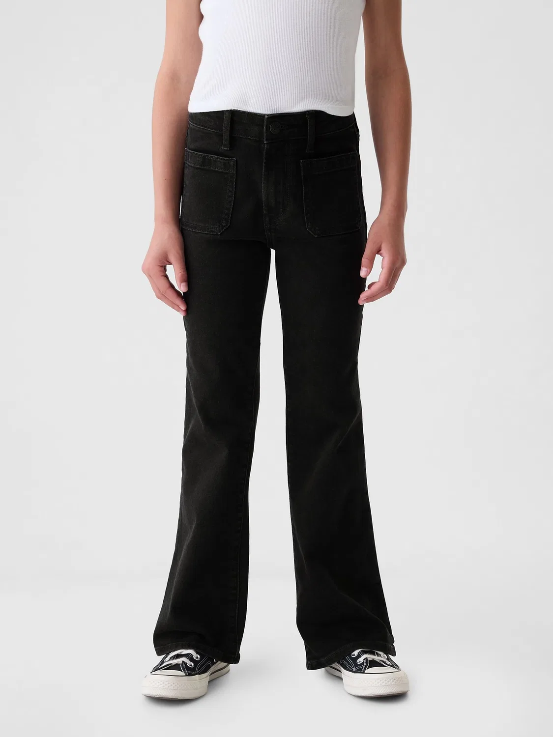 Джинсы клеш с высокой посадкой Gap 70s, черные