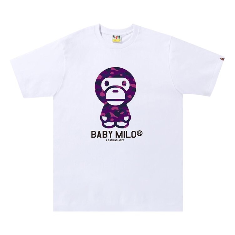 

Футболка BAPE Color Camo Baby Milo Tee 'White/Purple', белый