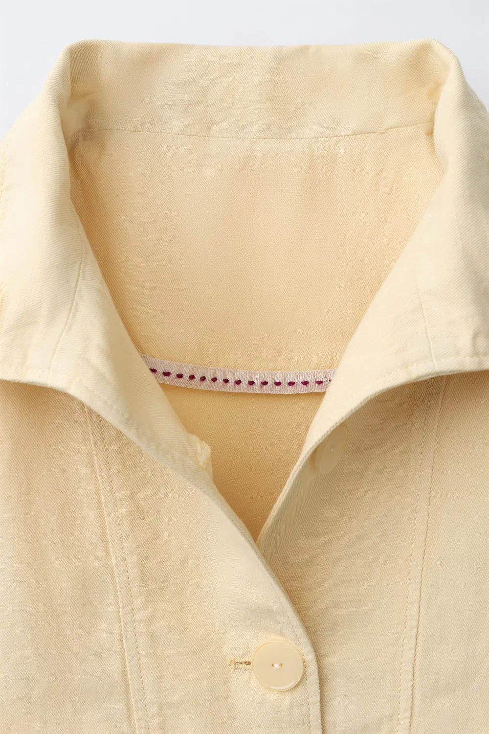 Куртка из хлопка и льна ZARA, Light Yellow — фото 3