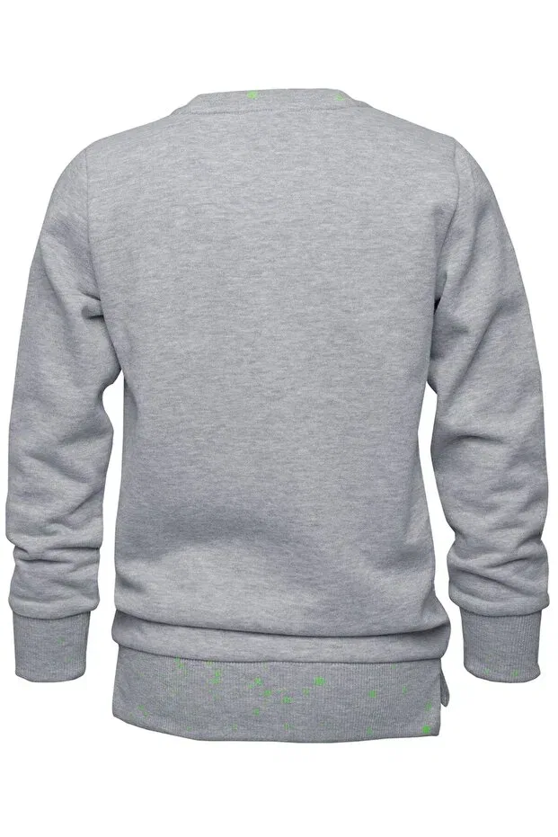 Детские свитшот для мальчиков с принтом Neon Printed Boy's Sweatshirt Brz Kids, Gray — фото 3