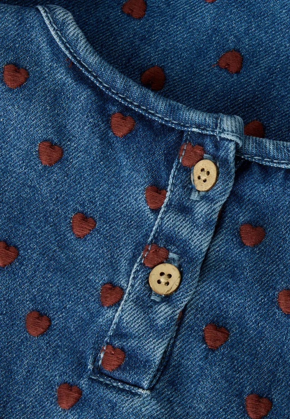 Джинсовое платье с вышивкой - джинсовое платье Lil' Atelier, Dark Blue Denim — фото 4