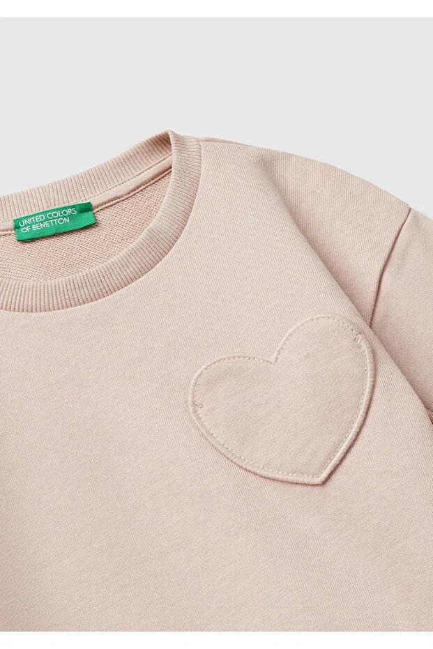 Детские свитшот для девочек с длинным рукавом United Colors Of Benetton, Powder Pink — фото 3