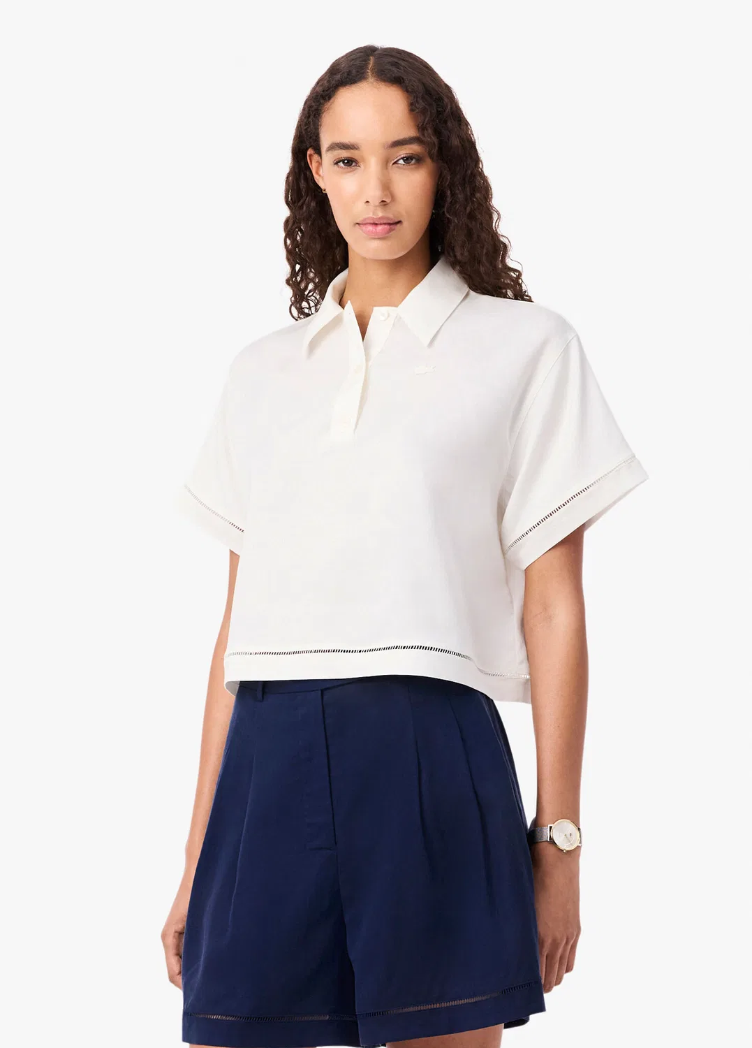 Футболка-поло Lacoste oversize, белый — фото 2