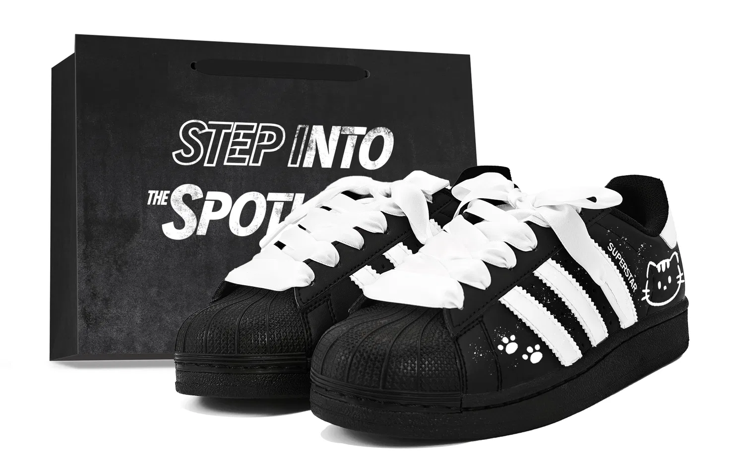 Детские кеды с принтом Adidas Originals Superstar 2, Black & White