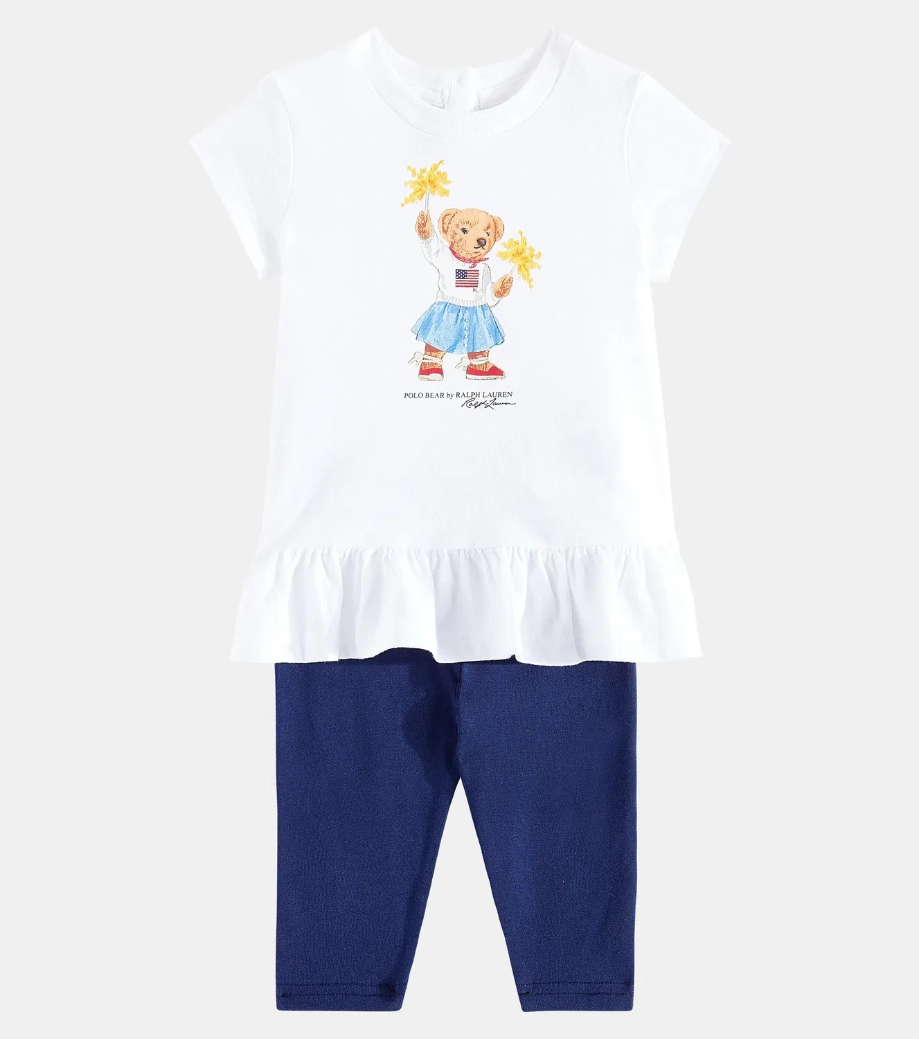 Комплект из футболки и брюк хлопковый Polo Ralph Lauren Kids, синий — фото 2