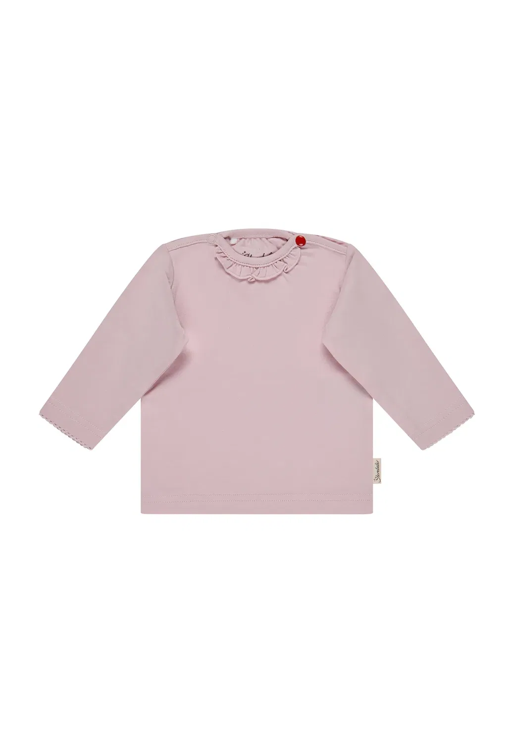 Langarmshirt mit volants und knöpfen am halsausschnitt - топ с длинными рукавами Sterntaler, Puderrosa
