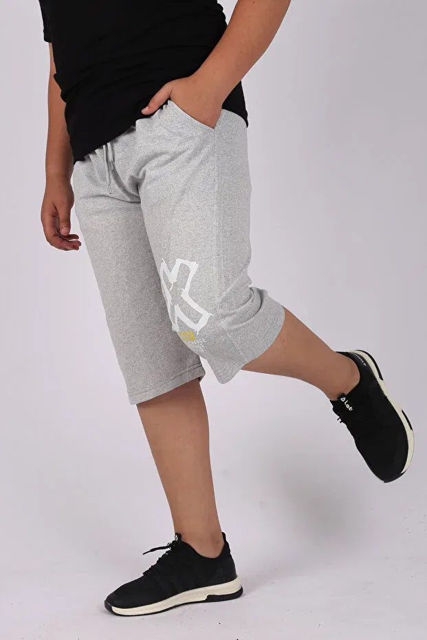 Детские шорты для мальчиков с принтом Win x Print Çiggo Kids, Gray — фото 3