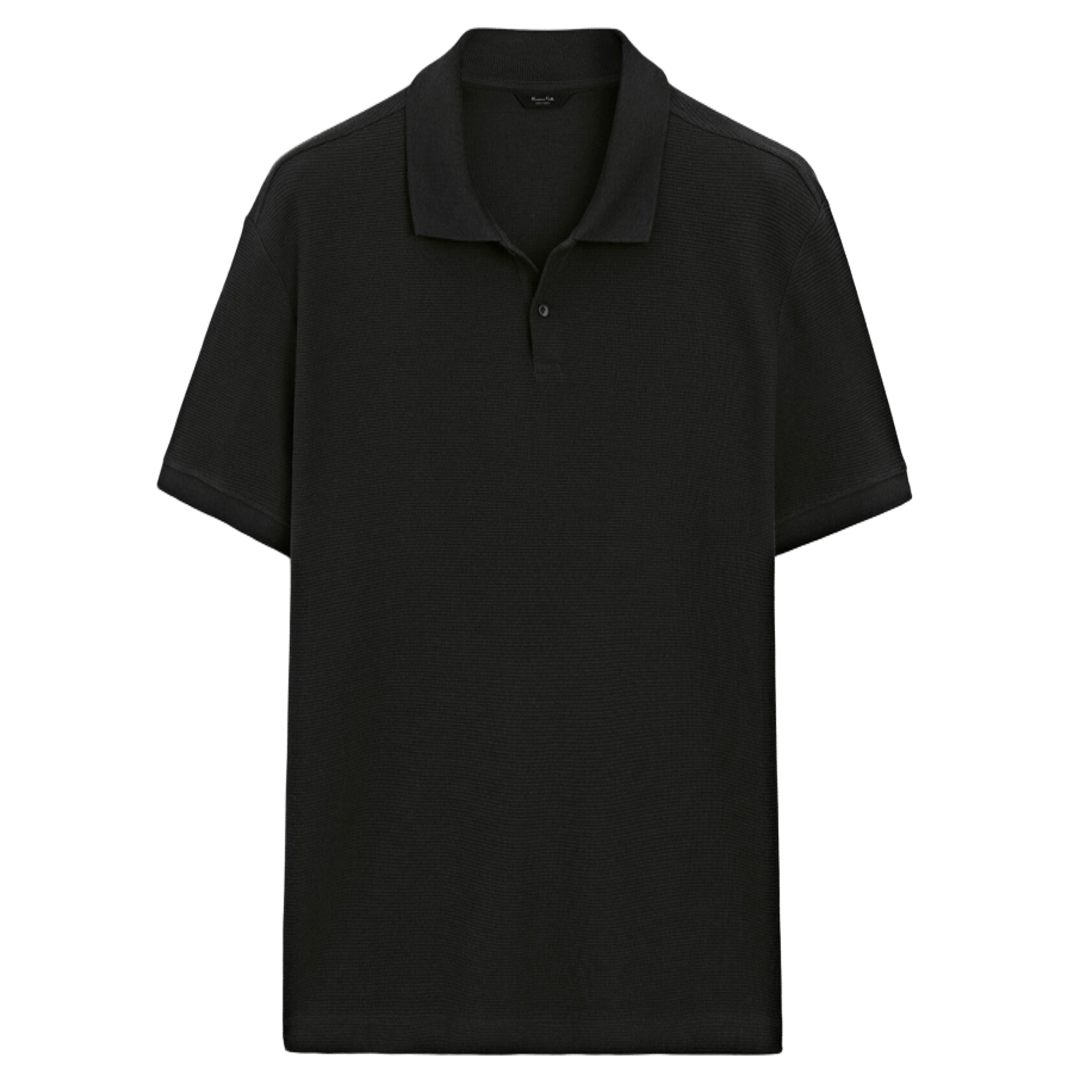 

Футболка-поло Massimo Dutti Short sleeve textured cotton, черный