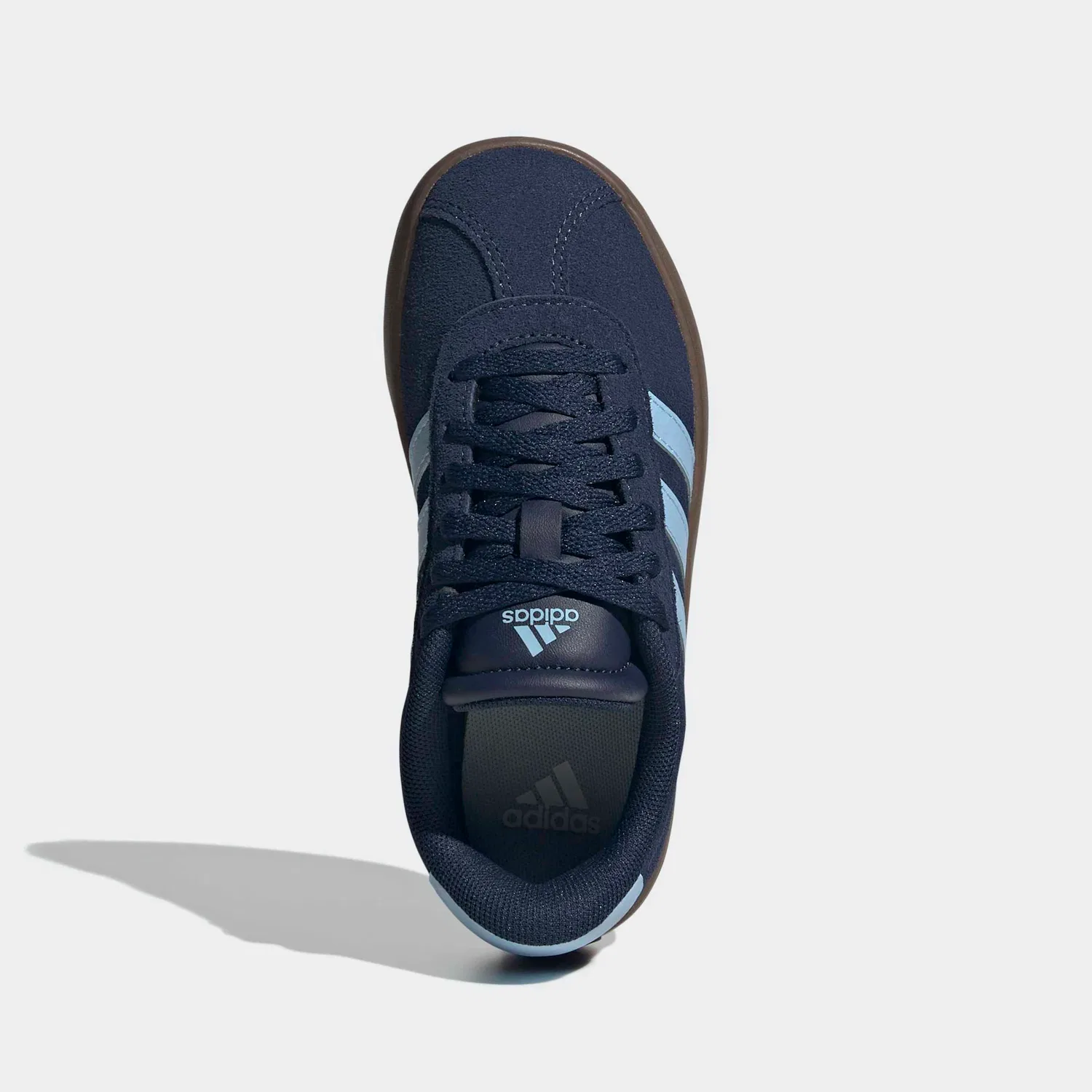 Детские кроссовки замшевые VL Court 3.0 Adidas, Night Indigo/Clear Sky/Gum5 — фото 4