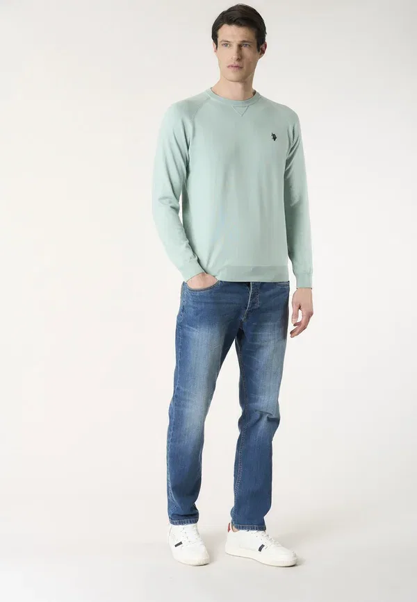 Свитшот хлопковый Sweatshirt U.S. Polo Assn., menta, мятный — фото 2