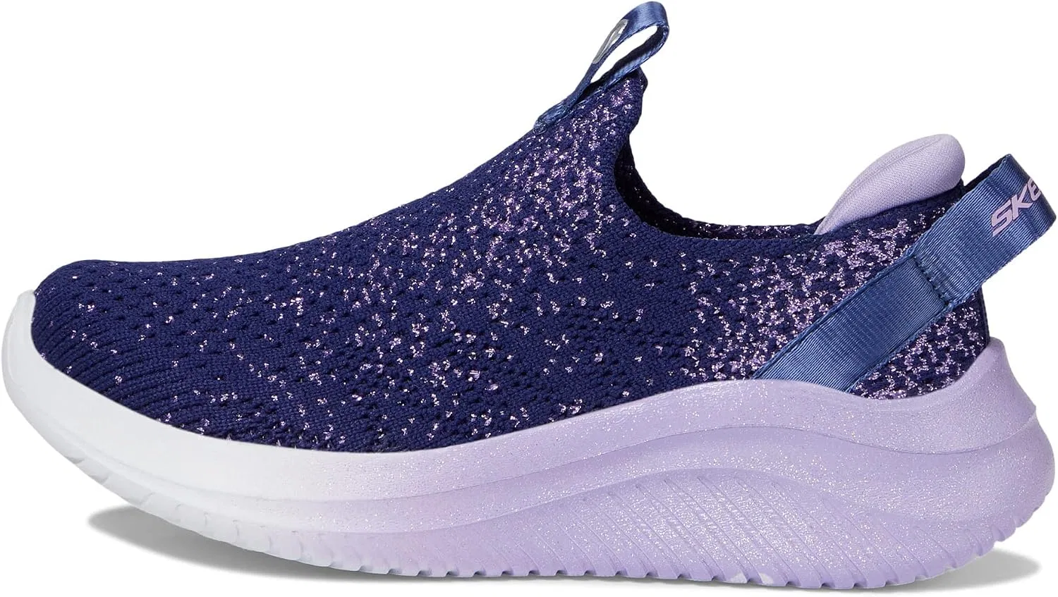 Детские кроссовки для девочек с блестками Skechers, Navy/Lavender — фото 4